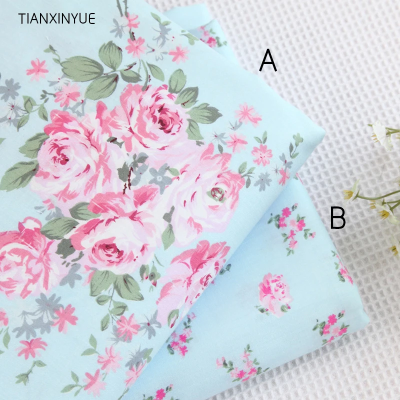 40*50cm choose color 100% cotton fabric Victoria blue roses bedding
cloth DIY for Sewing patchwork cushion quilting fabrics