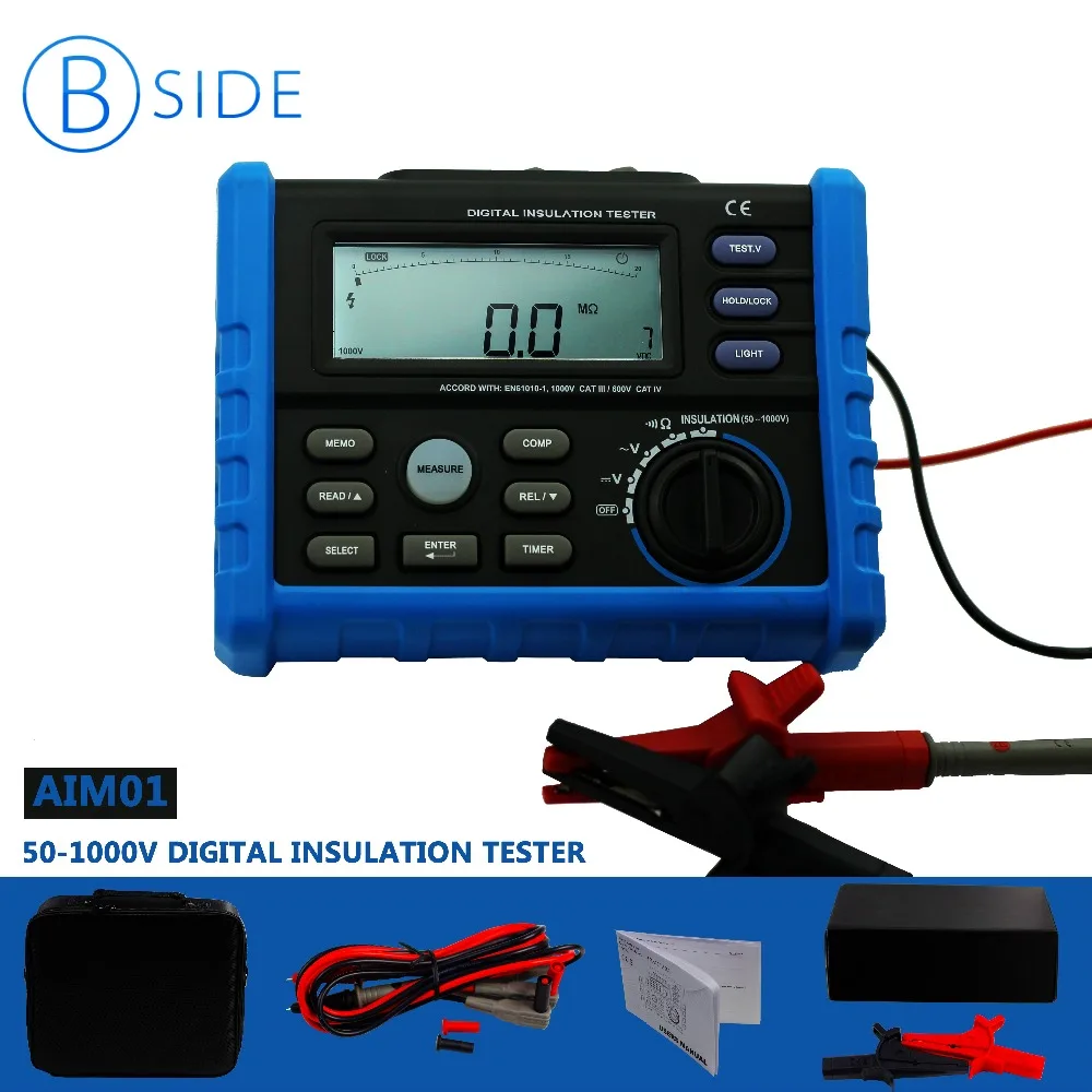

AIM01 High Precision Megger Digital Insulation Resistance Meter Tester Multimeter 10G ohm 1000V Medidor