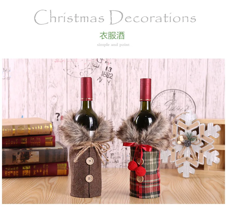 Рождественские украшения, крышка для бутылки вина, рождественские украшения для дома, год, Рождество, декоративные рождественские украшения, подвеска