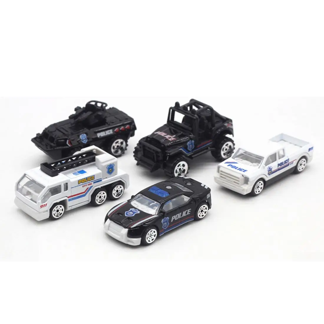 Комплект из 5 предметов полицейская Спасательная команда модель Горячая 1: 64 сплав автомобиля обучающая игрушка автомобиль Рождественский