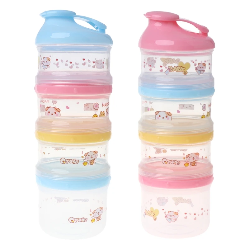 

Formula Food Storage Cartoon 4 Layers Makeup Baby Milk Powder Container Portable