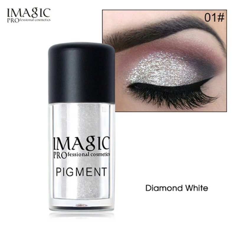 

IMAGIC Glitter Eyeshadow Metallic Loose Powder Waterproof Shimmer Pigments 9Colors Eye Shadow with eyeshadow makeup brushes