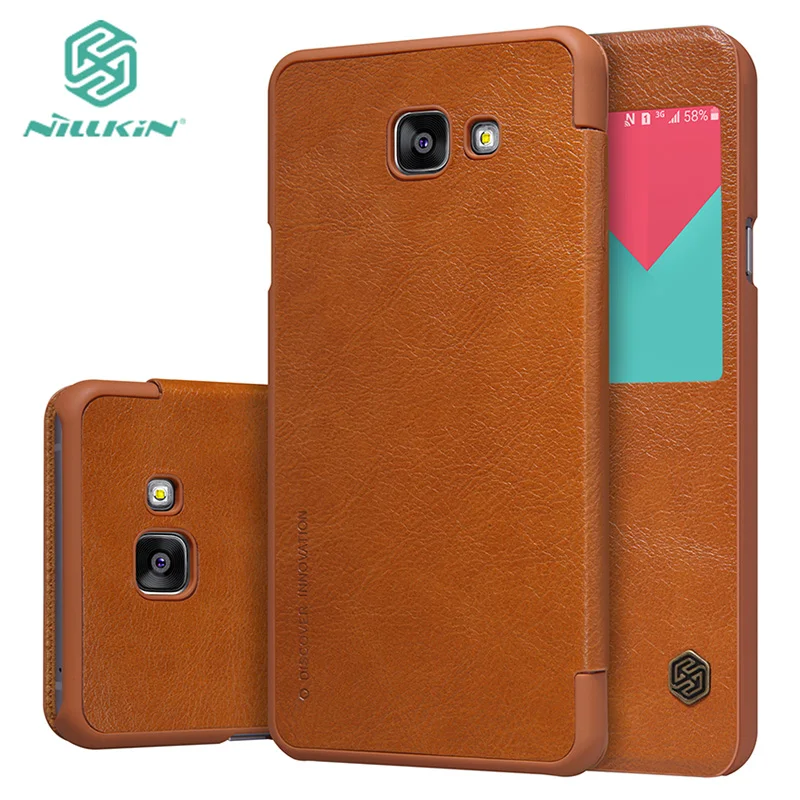 Цена за Классический кожаный чехол для Samsung A5 2016 Оригинал Nillkin Qin кожаный чехол для нового Samsung A5 A510F с бесплатный подарок Цена за Классический кожаный чехол для Samsung A5 2016 Оригинал Nillkin Qin кожаный чехол для нового Samsung A5 A510F с бесплатный подарок