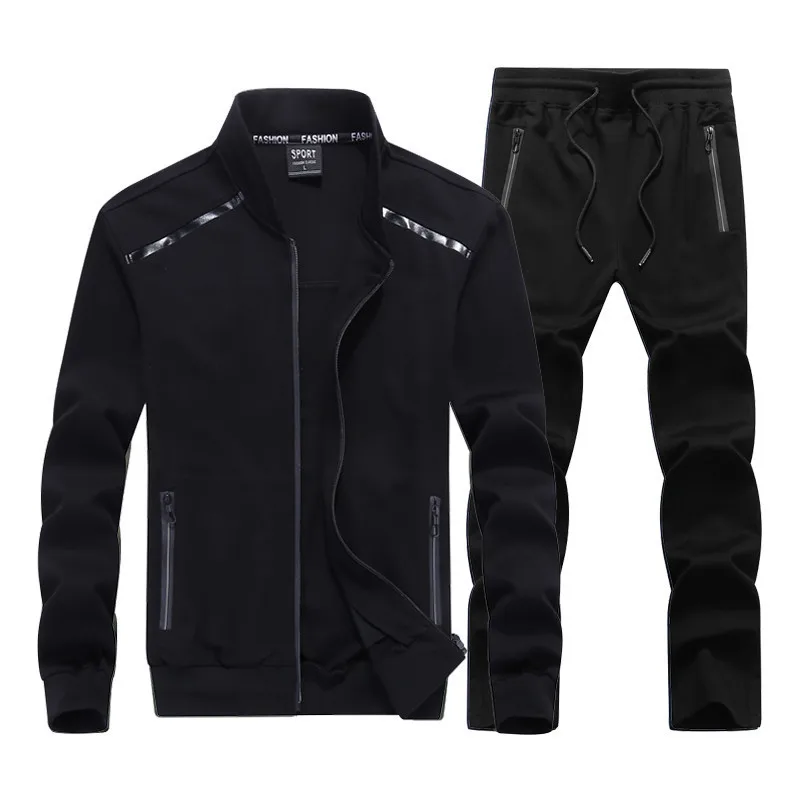 

New Men's Tracksuits Male Sportswear Set Spring Autumn Casual Suits Jacket+Pants High Quality Plus Size L-9XL