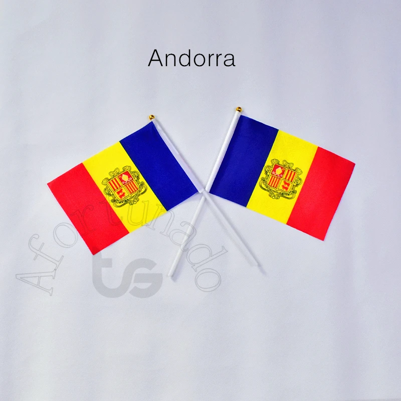 Andorra 14*21cm flag Banner hand waving National Home Decoration banner | Дом и сад