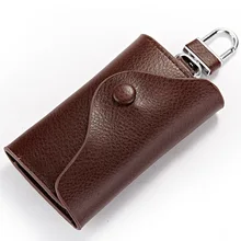 Creative Genuine Leather Men Key Wallets Housekeeper Key Case Credit Card Holder Men's  Organizer Male Keysmart Case Key Buckle