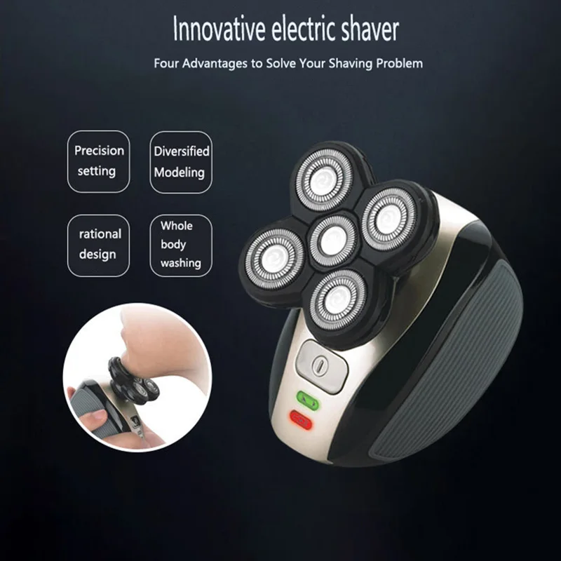 

Men's Electric Shaver 5D Floating Heads Washable Beard Trimmer Razor Multifunction Hair Clipper Rechargeable Shaving Machine