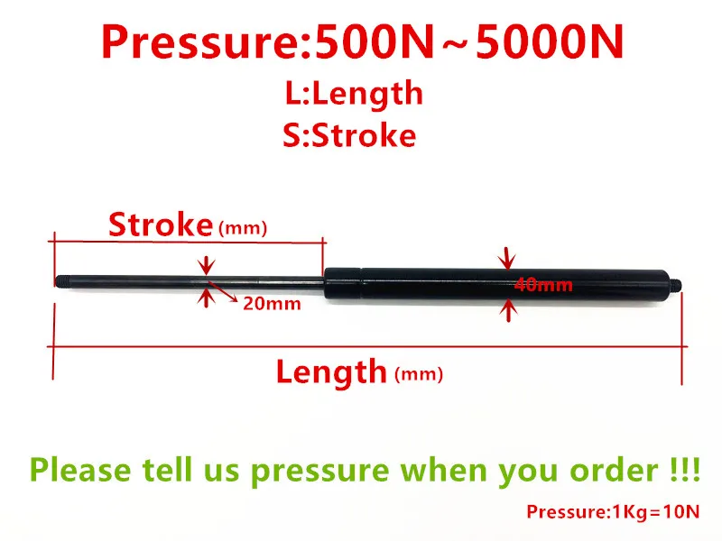 

Pneumatic spring hydraulic support rod automatic rebound cylinder nitrogen gas spring Air pressure 50kg to 500kg optional