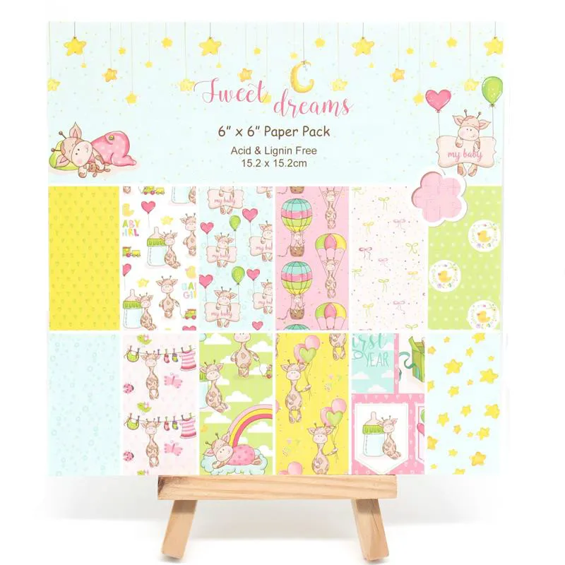 

KSCRAFT 12pcs 6" Single-side Printed Sweet Dreams pattern creative papercraft art paper handmade scrapbooking kit set books