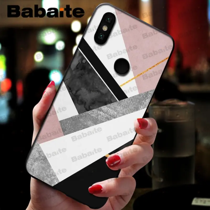 Fashion Geometric Splice Pattern Marble gold pink marble stone
