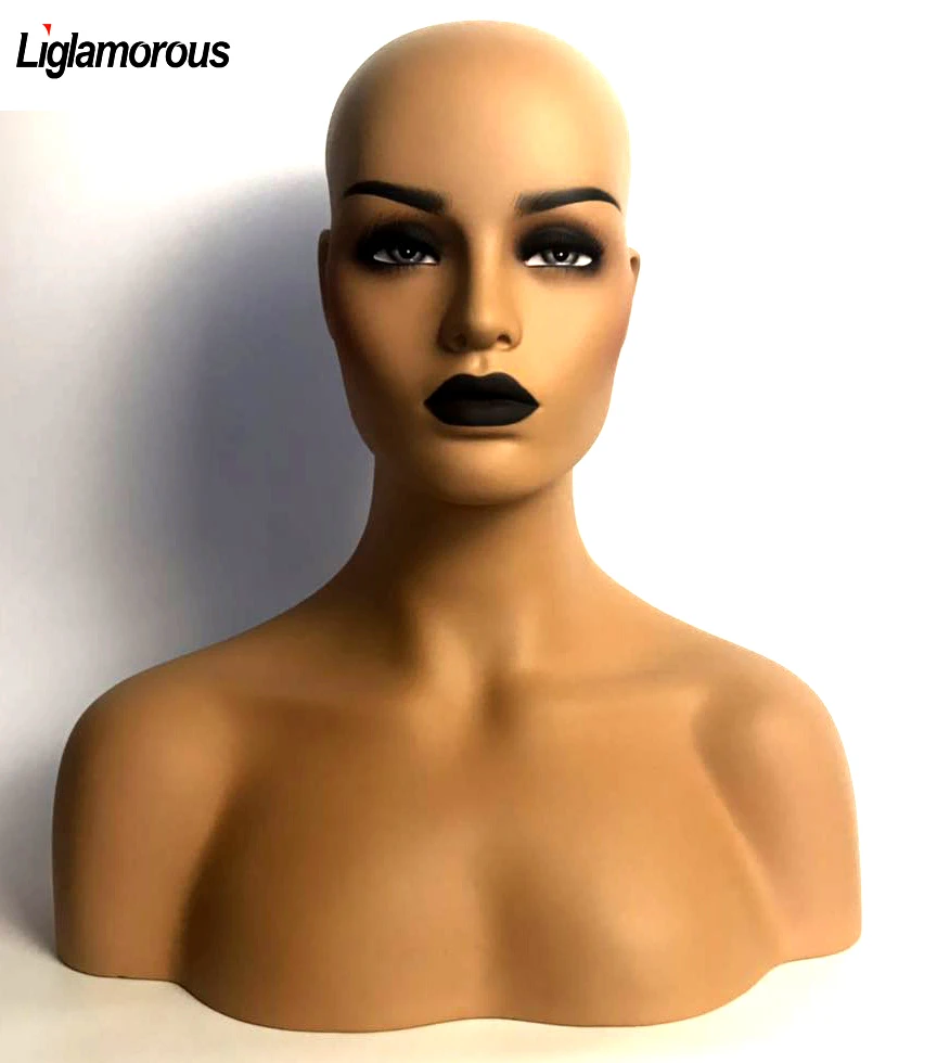 

New 1PC Female Realistic Mannequin Head Fiberglass Jewelry And Hat Display Glasses Mold Stand Torson Wig No.08