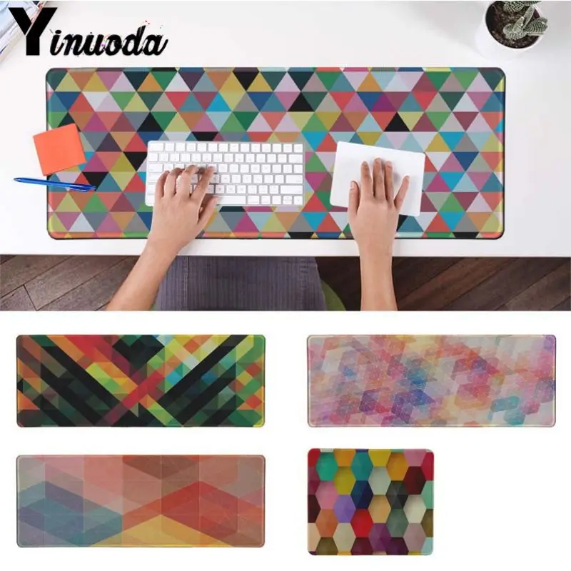 

Yinuoda Geometric Colorful Triangle Pattern Laptop Computer Mousepad Size for 180*220 200*250 250*290 300*900 and 400*900*2mm