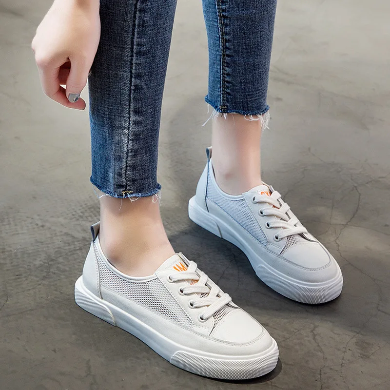 

2019 summer new style simple and simple color mesh breathable casual shoes women comfortable versatile flat shoes.