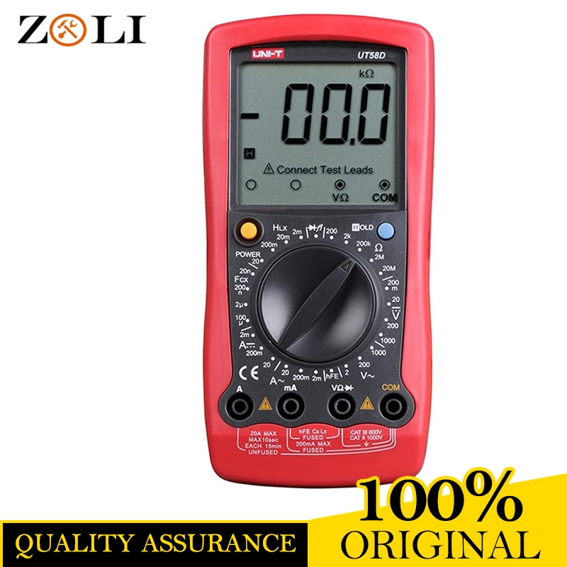 

UNI-T UT58D 1999 Counts LCD Large Screen Digital Multimeter UT58D AC/DC Voltage Current,Resistance,Capacitance,Inductance Tester