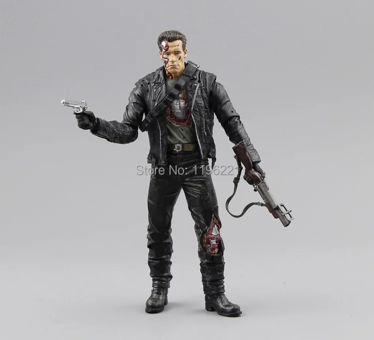 (Без коробки) Бесплатная доставка NECA Терминатор 2 фигурка T800 Cyberdyne Showdown ПВХ