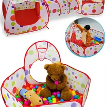 [Best] 300 см Крытый уличный Домик+ трубка+ шарик водорослей бассейн(3 в 1) Палатка складной детский парк стрельба Ползания игра палатка детская игрушка