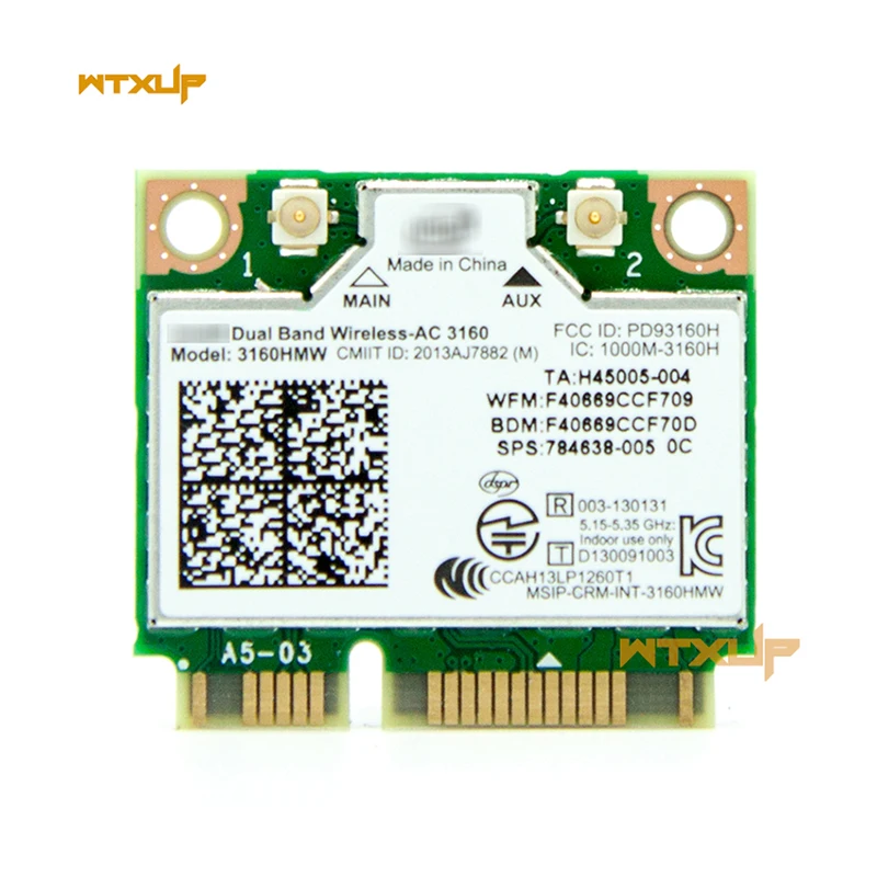 433 Мбит/с 802.11ac мини PCI Express wifi беспроводной адаптер с Bluetooth 4.0HS Wi-Fi карта 3160HMW BT4.0 3160AC Intel vPro/WIDI