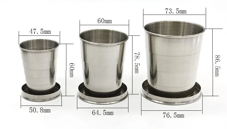 1 unidad de acero inoxidable unid Copa plegable Kit de herramientas de viaje supervivencia EDC engranaje deportes al aire libre taza portátil para Camping senderismo deporte GYH 1 unidad de acero inoxidable unid Copa plegable Kit de herramientas de viaje supervivencia EDC engranaje deportes al aire libre taza portátil para Camping senderismo deporte GYH