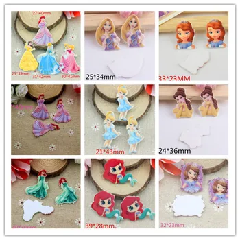 

100pcs/lot 9 style cartoon flatback planar resins for Cute girl diy decoration crafts accessories