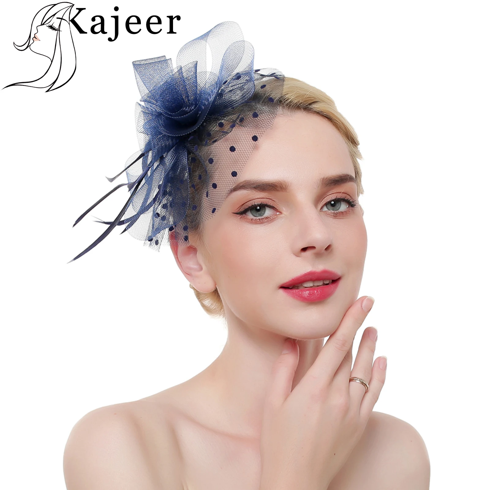 Kajeer العروس Fascinator القبعات شبكة غطاء الرأس ريشة زهرة الشعر كليب حزب إكسسوارات الشعر الحصان سباق قبعة أغطية الرأس عقال Kajeer العروس Fascinator القبعات شبكة غطاء الرأس ريشة زهرة الشعر كليب حزب إكسسوارات الشعر الحصان سباق قبعة أغطية الرأس عقال