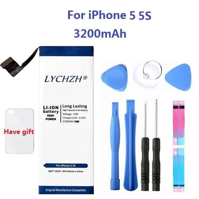 

2018 New Phone Battery For iphone 5 Real Capacity 3200mAh With Machine Tools Kit Mobile Batteries 0 Cycle