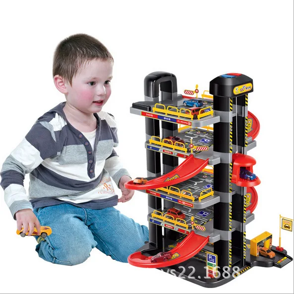 Игрушечный трек Kwong granvill Музыкальный Электрический подъемник с подсветкой и