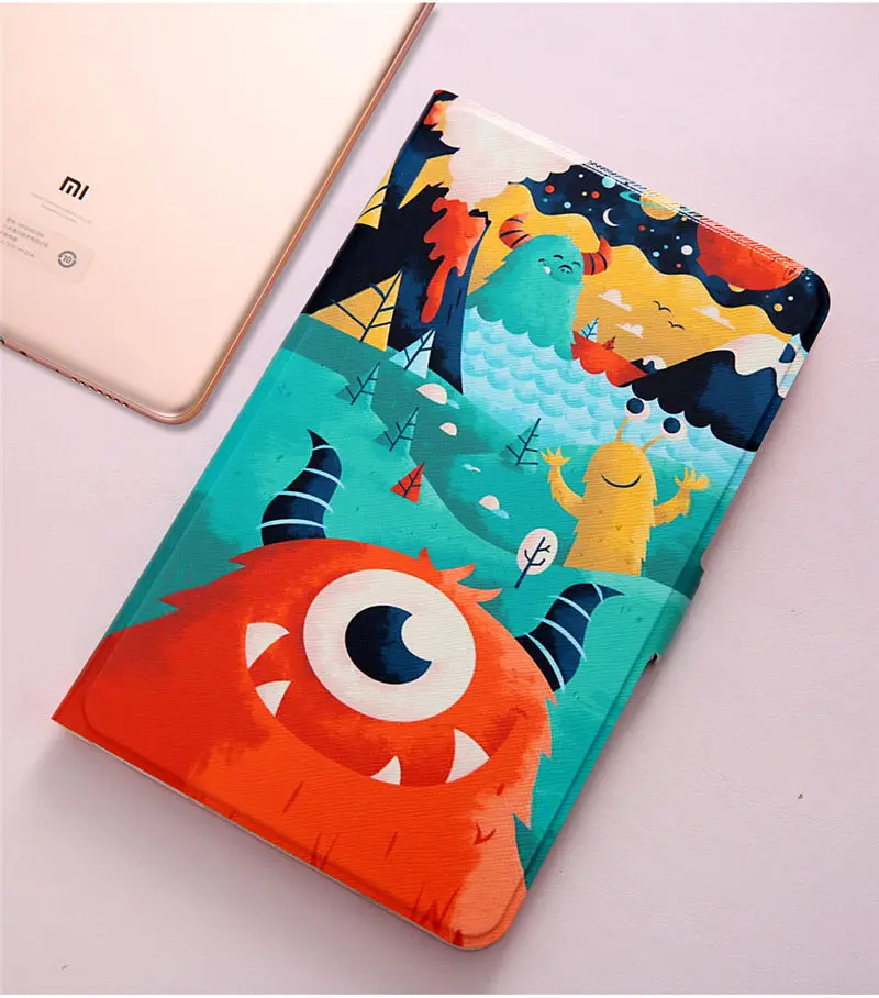 Тонкий чехол из искусственной кожи для Xiaomi mi Pad 4 mi pad4, 8,0 дюймов, умный чехол Funda, чехол для планшета с рисунком+ пленка+ стилус