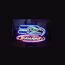 Бизнес неоновая вывеска для Светодиодный Seattle Seahawks Футбол бутон остекленная трубка Пивной бар Паб клубный магазин свет знаки 17*14"