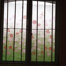 ПВХ матовые непрозрачные декоративные для дома, спальни, ванной комнаты, стеклянной оконной пленки W 80 см* L 300 см цветок