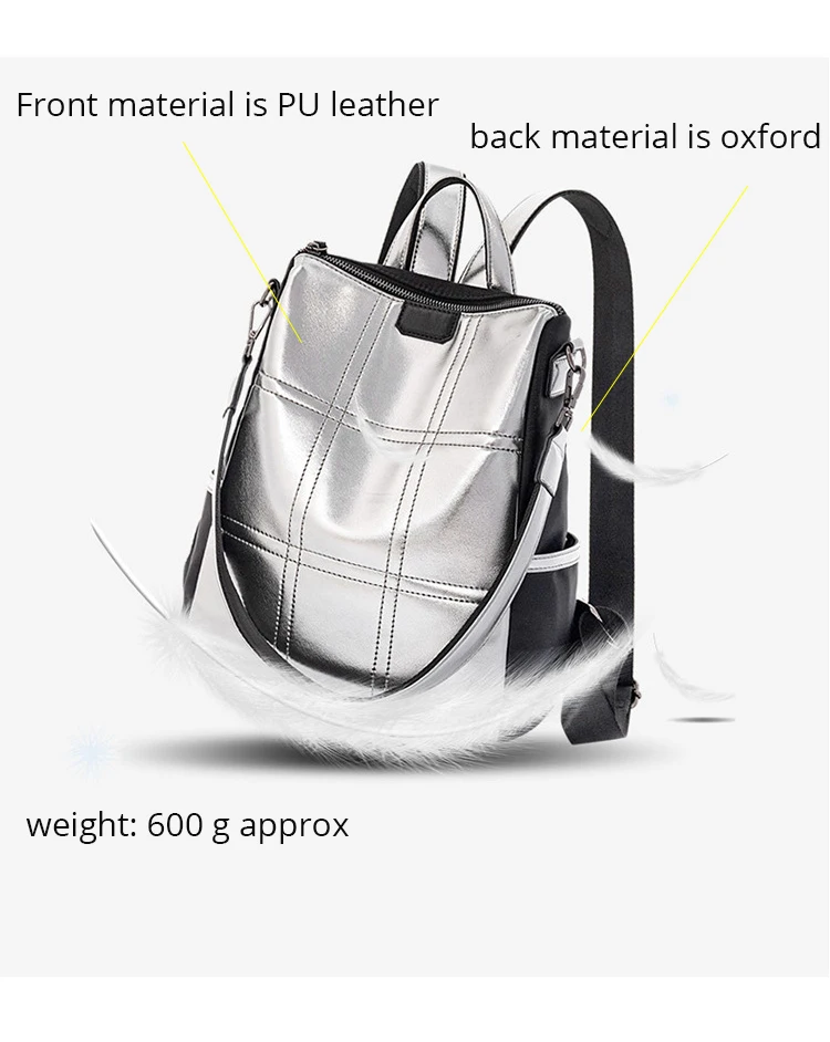 POMELOS Backpack Women Fashion School Backpack Travel New Arrival High Quality PU and Oxford Rucksack Women Luxury Backpack