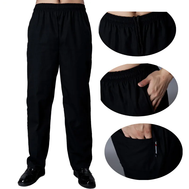 chef service cook chef pant chef de partie executive chef pant black white striped elastic restaurant