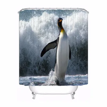 

Home Bath Curtain For Bathroom Custom Penguin Ice Life Home Decor Shower Curtain Waterproof Fabric Hooks #180417-01-85