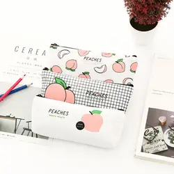 1 шт. новые милые персики Холст Школьные пеналы канцелярские Pencilcase креативные сумки для девочек пенал для школьных принадлежностей