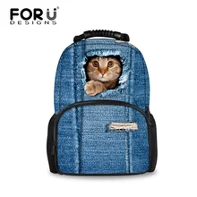 Forudesigns de muy buen gusto bolsas escolares para adolescentes niñas lindo cat dog imprimir kids niños mochilas mujeres mochila mochila escolar