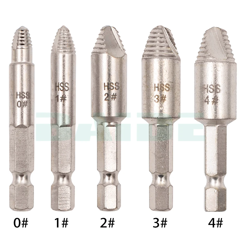 5 шт. поврежденный винт для удаления 1/4 "Шестигранным хвостовиком HSS сломанной поломки голову в полоску болт для удаления экстрактор 100