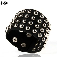 JINSE панк-рок, сплав, геометрический, четыре ряда, заклепки, Браслет-манжета& браслет, панк, готика, рок, широкий браслет из натуральной кожи, PSL017