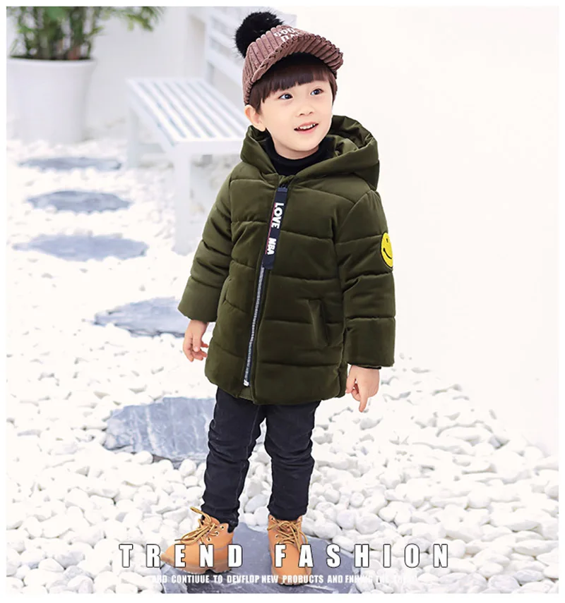 Winter warm gold velvet jacket for boys kids solid hooded down jacket for boys children coats outwear boy clothes (20)