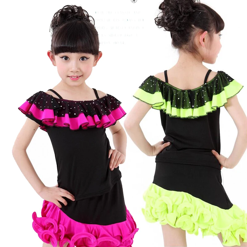 Kids Dance Clothes Girls Latin Dancing Dress Child Dance Clothes