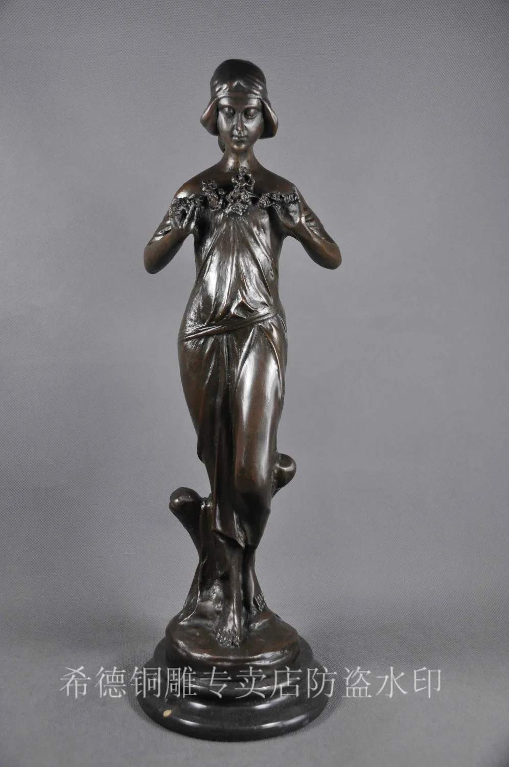 

BRONZE ART NOUVEAU BEAUTY Figural LADY METAL BUST CLOSEOUT ART statue Marble Figure Garden Decoration 100% real Brass Bronze