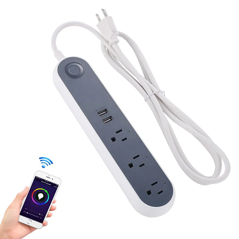 

Smart Wifi Socket Remote Control Multiple Jacks USB Port US 110V Plug MDJ998