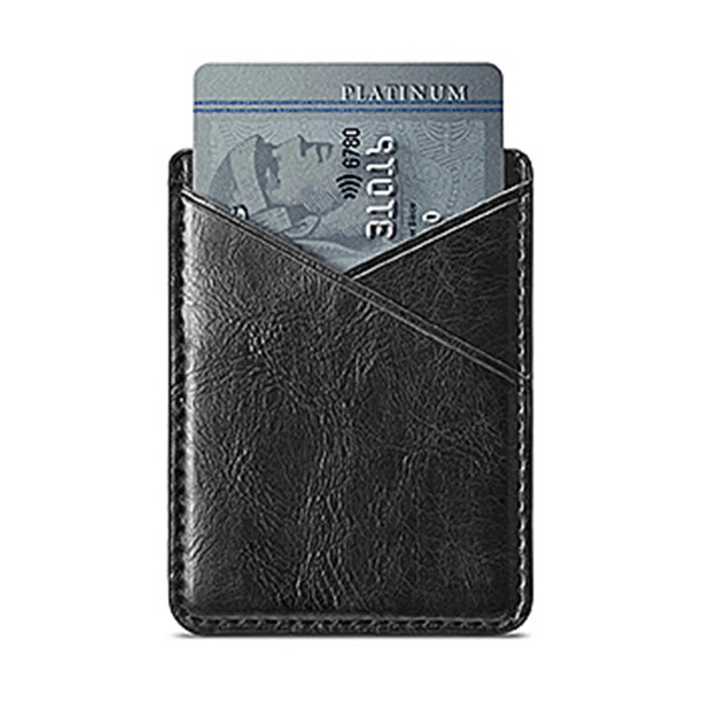 Мини безопасный Чехол-кошелек на задней панели, двойной Универсальный клеящийся кожаный держатель для карт