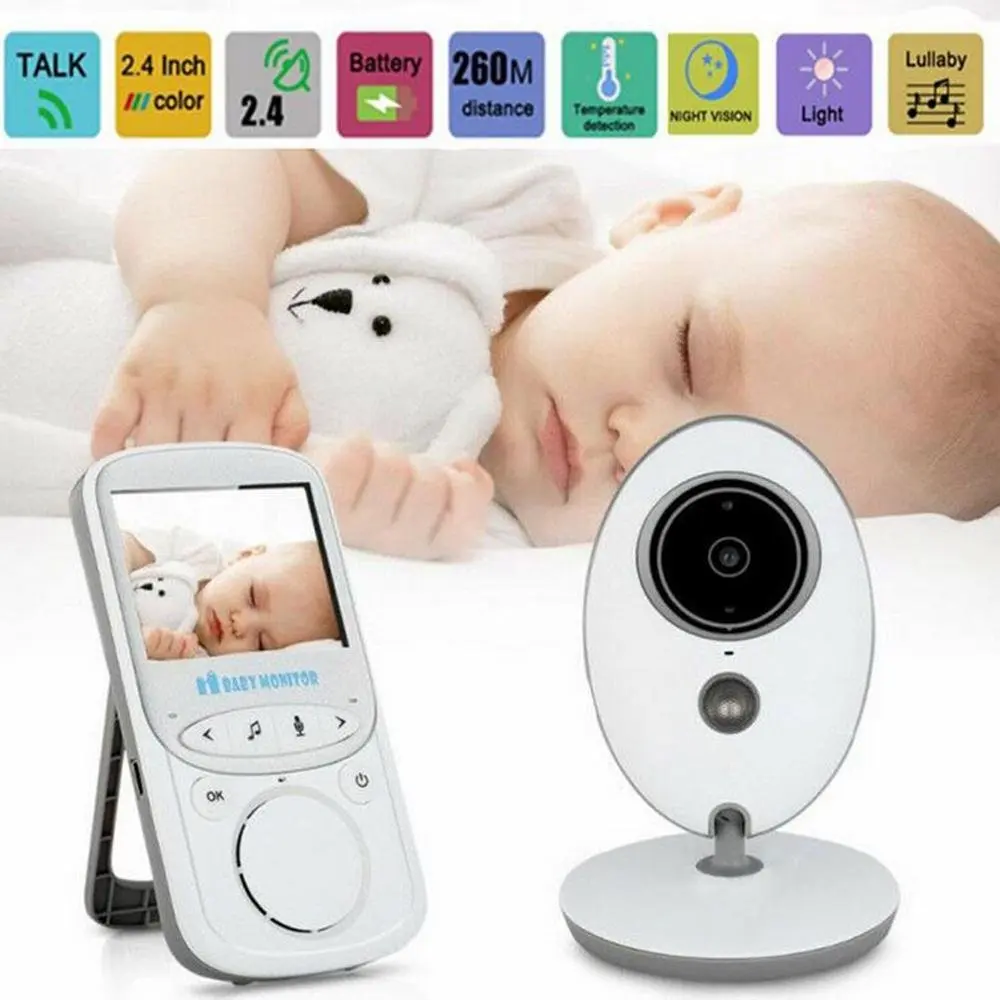 

babykam baby monitor with camera video nanny 2.4 inch LCD IR Night Vision Temperature Sensor 8 Lullabies Intercom baby monitors
