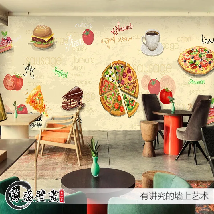 Pizza Restaurant Lounge theme large mural hallway sofa ...