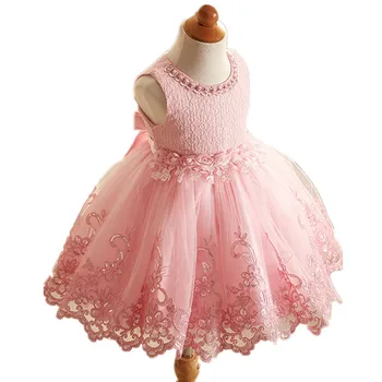 

2018 New Lace Tulle Baby Girl Dress 9M-24M 1 Years Baby Girls Birthday Dresses Vestido Christmas party princess dress
