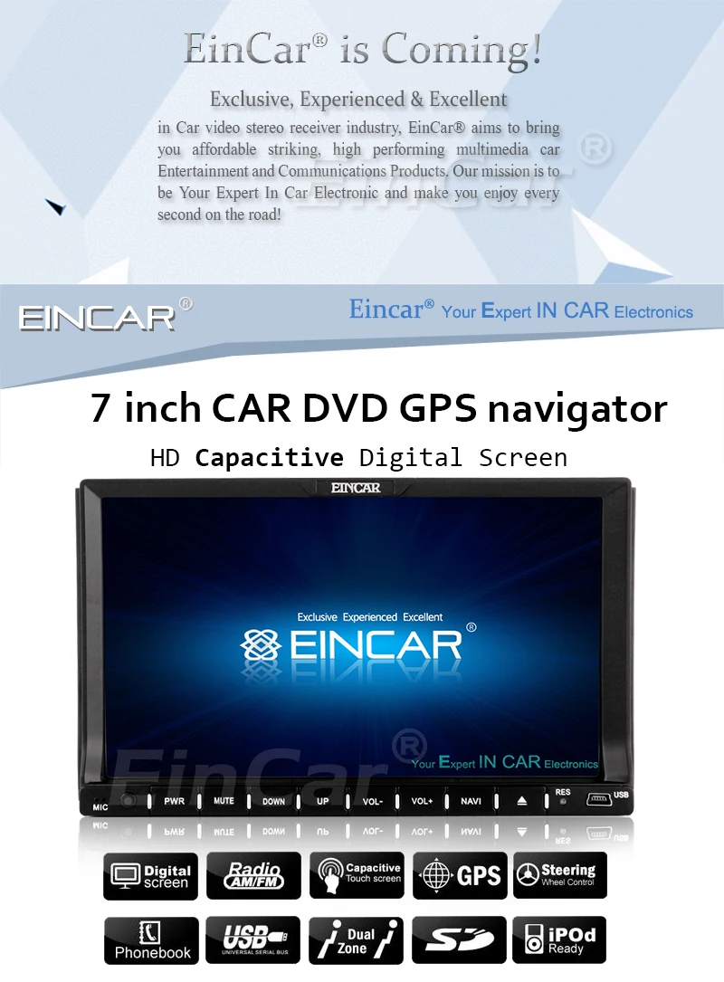 Bluetooth 7 inch HD Car 2 Din Car Stereo Audio Video GPS Navigation Navigator BP