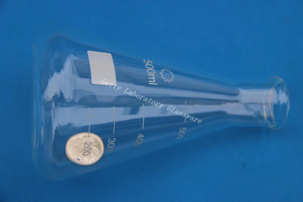 Balão com Boca Vidreiros de Laboratório Cónico de 500 Balão Erlenmeyer Larga Produtos ml 4 Balão cónico de 500 ml, erlenmeyer balão,