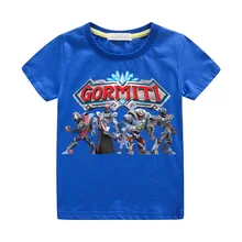 Детские футболки; футболки с принтом «Gormiti Games»; летняя футболка с короткими рукавами для мальчиков и девочек; детская одежда с короткими рукавами; ZA004