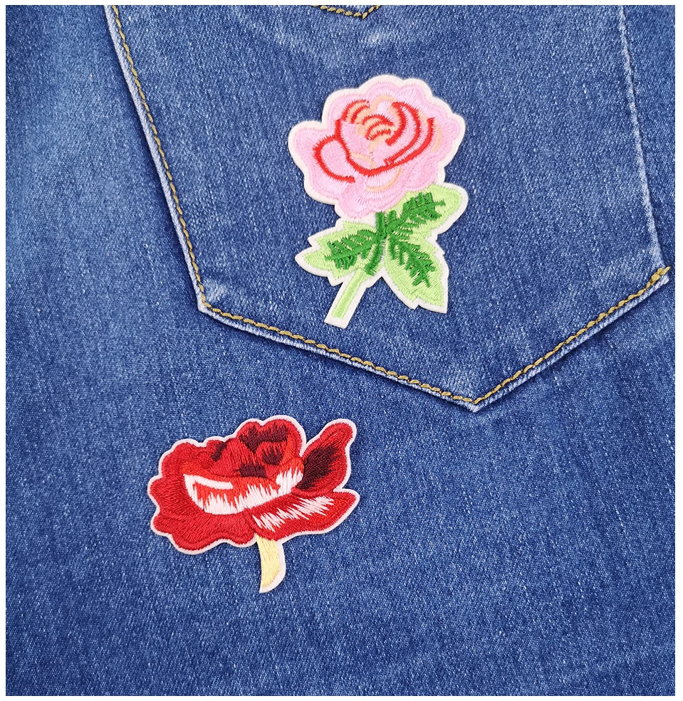 Flower Embroidered Patches For Clothes Applique Stripe Flamingo Patch Embroidery Iron On Patches For Clothes Dress T-shirt (9)