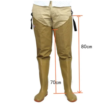 

High-Jump Adjust Strap Fishing Waders Thickening Waterproof PVC Material Soft Boot Outdoor Hunting Fish Fishing Waders Pant+Boot