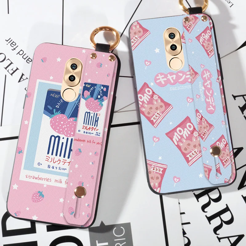 

Soft Silicone Candy Cover Case For Huawei Honor 5C 5X 6A 6X Luxury Wrist Strap Soft Holder Case For Huawei GR3 GR5 2017